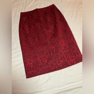 Worthington Elegant Red Patterned Skirt Size 12
